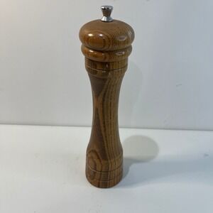 Vintage Wooden Pepper Mill Grinder "Grundy Gear" for Mr. Dudley‎ Metal Top MCM